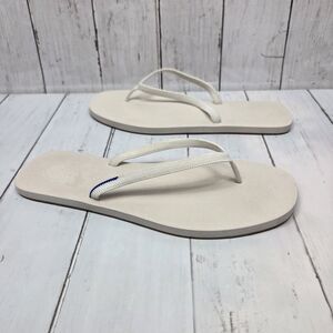 Rothy's Women's Flip Flops Coconut Off White Cream Size 8 Thong Style Sandals